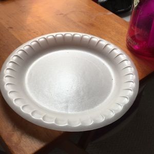 Slightly used styrofoam plate